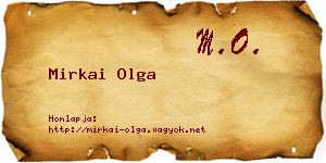 Mirkai Olga névjegykártya
